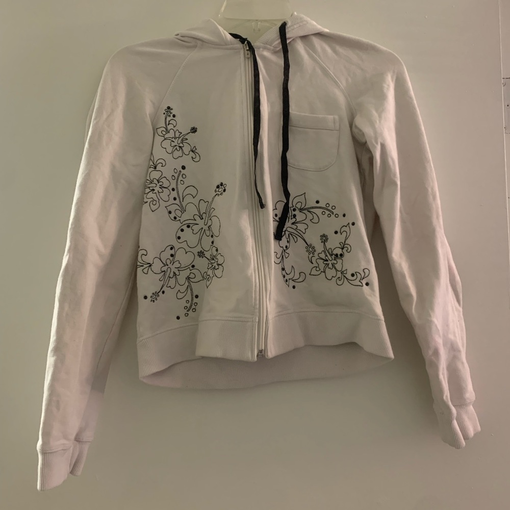 Bebe Sport White Zip Up Hoodie